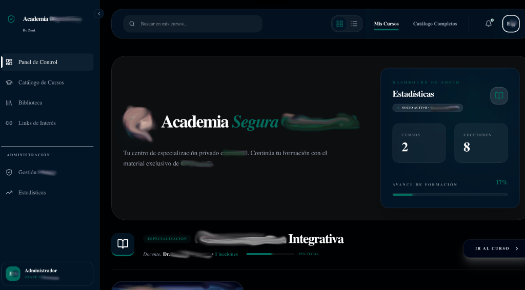 Vista de la Academia Online Segura - Vista 2