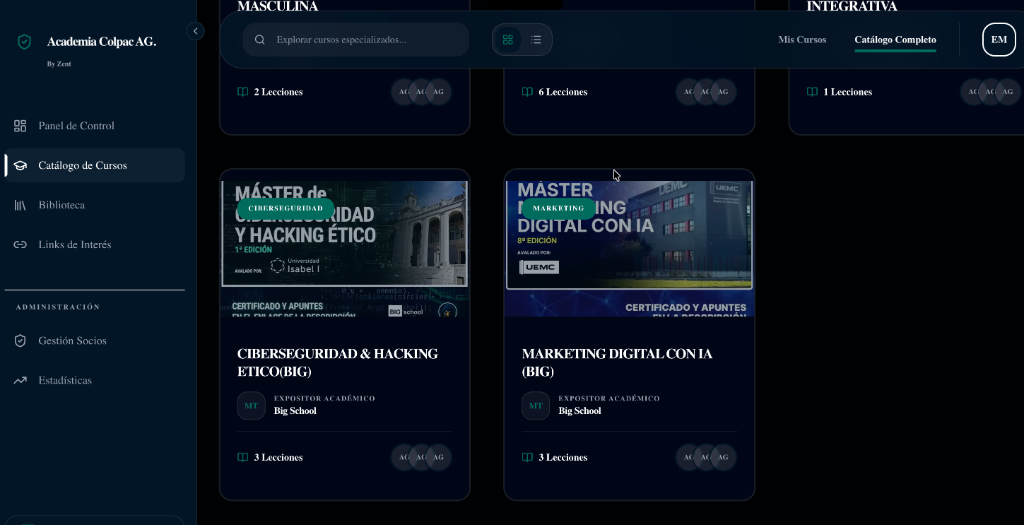 Vista de la Academia Online Segura - Vista 3