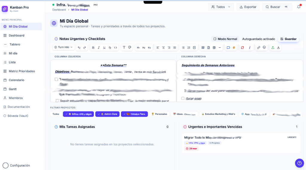 Vista de Kanban Pro - Inicio de Sesión - Vista 2